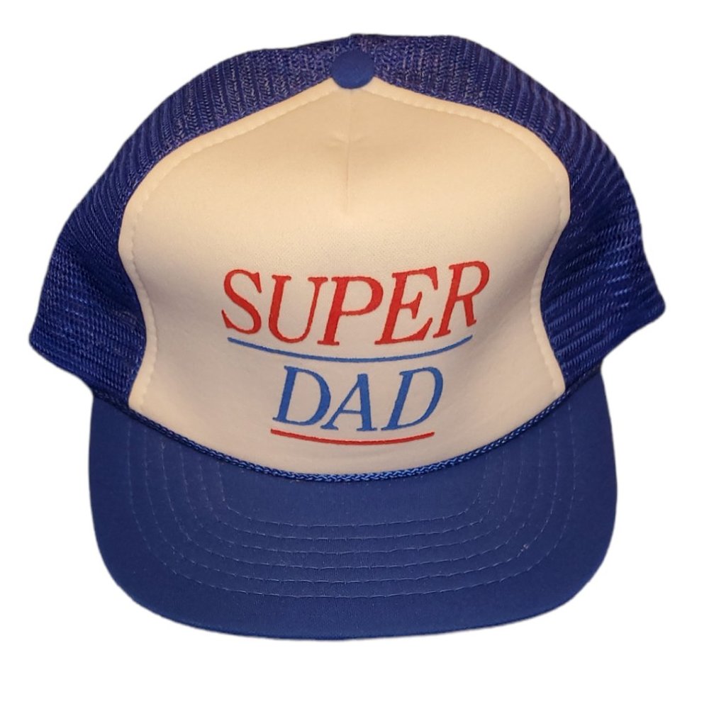 Vintage Super Dad Mesh Snapback Trucker Hat Cap